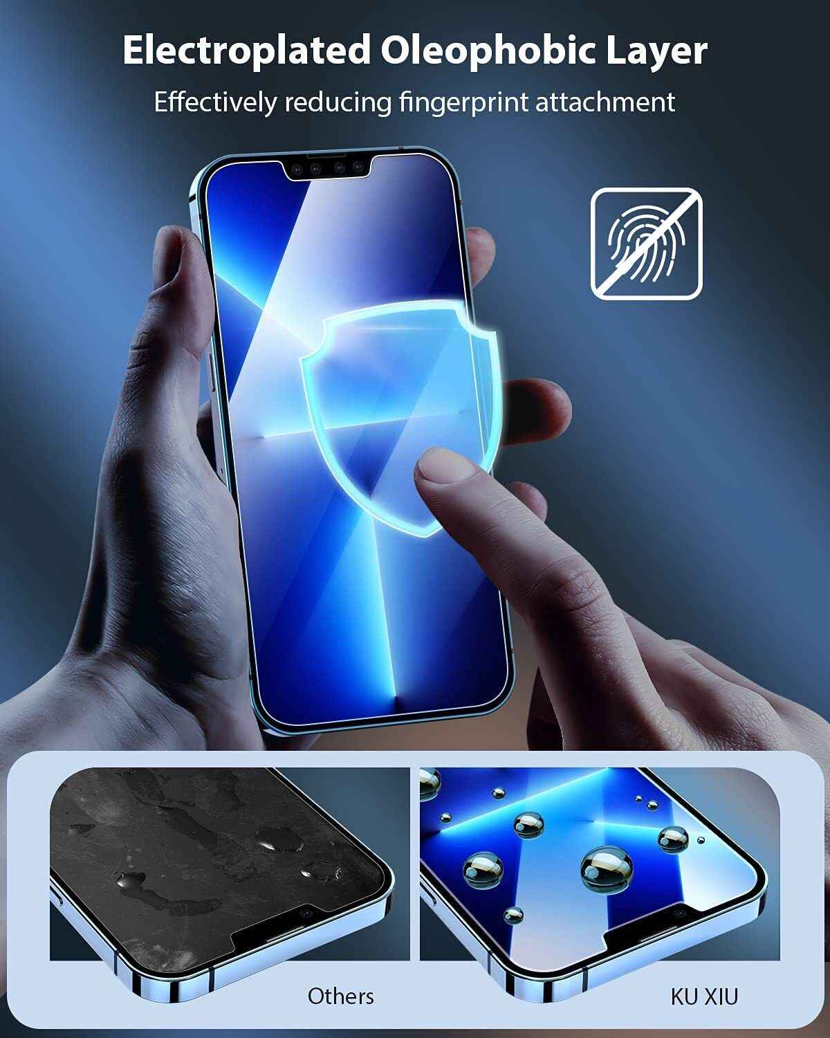 Tempered Glass Screen Protectors for iPhone 13 & 13 Pro with Auto-Alignment Kit.