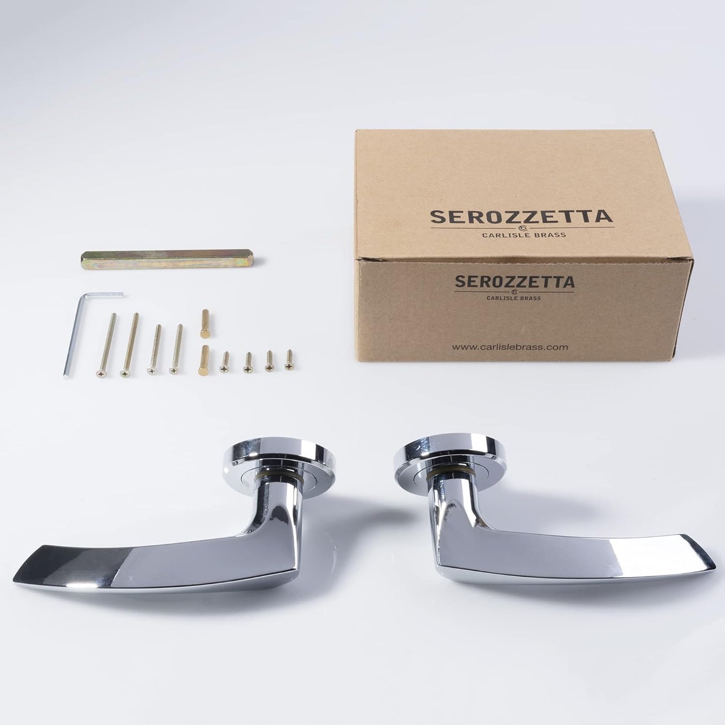 Premium Door Handles Polished Chrome Serozzetta Olivier ZIN3112PC