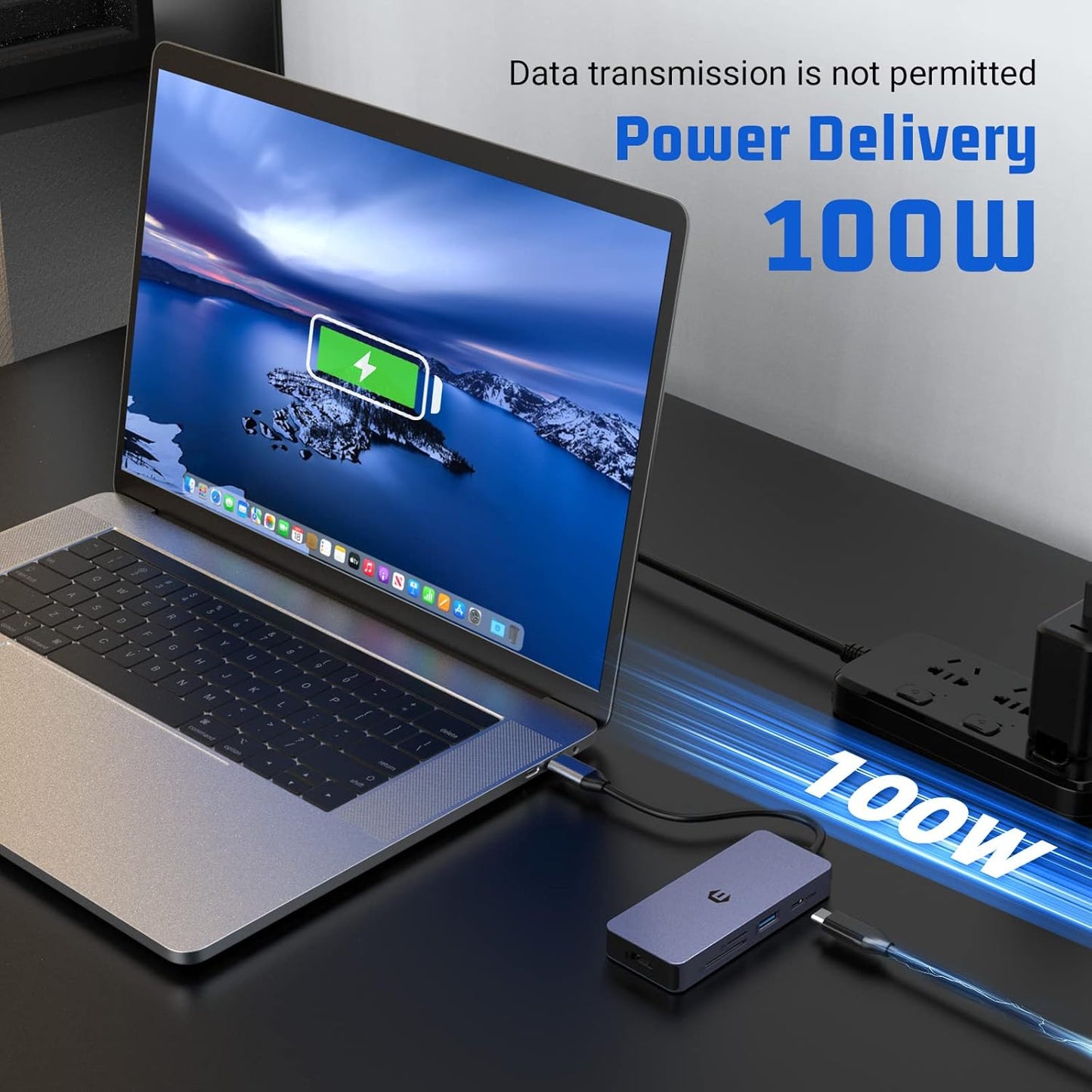 7-in-1 USB-C Hub Adapter: 4K HDMI, 100W PD, USB 3.0 Ports, SD/TF Card Reader