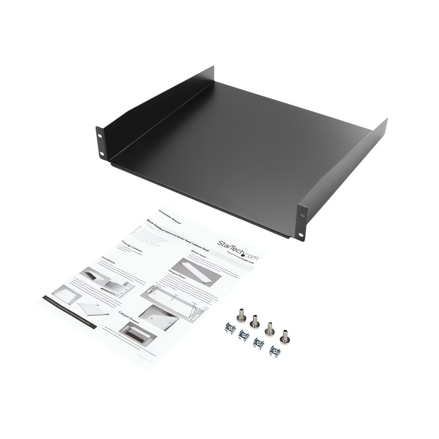 StarTech.com 2U Fixed Server Rack Mount Shelf 16in Deep for 19" Network Rack
