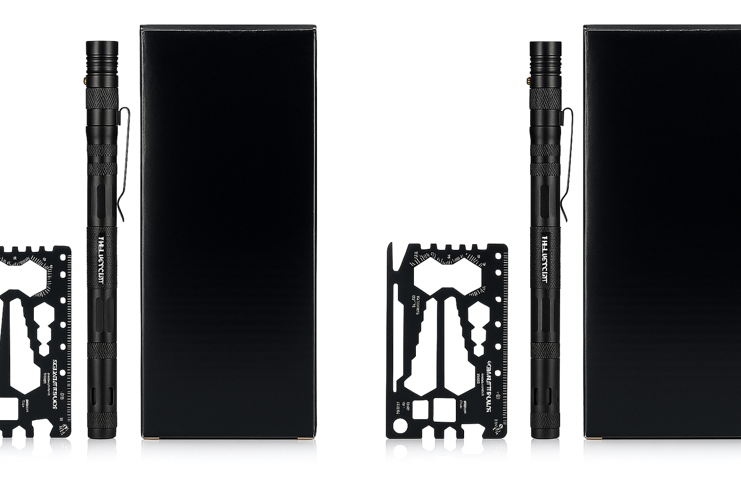 Tac Pen Multi Functional 9 in 1 High Grade Aluminium With Wallet Card Tool 2 pk