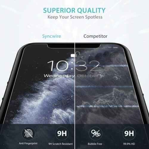 2-Pack iPhone 11 Pro Max/XS Max Screen Protectors, Tempered Glass, Install Frame