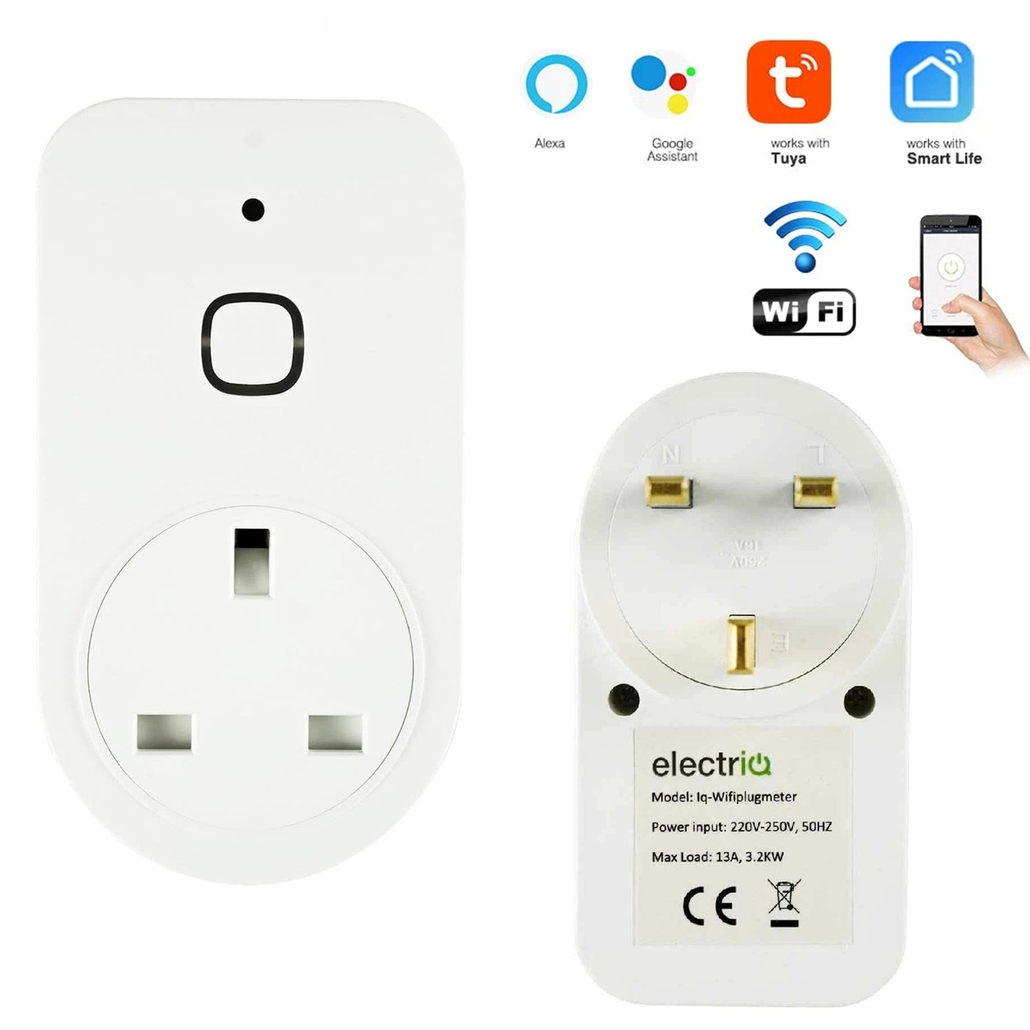Smart Wi-Fi Plug Energy Monitoring Tuya, Alexa & Google Voice Control App Remote