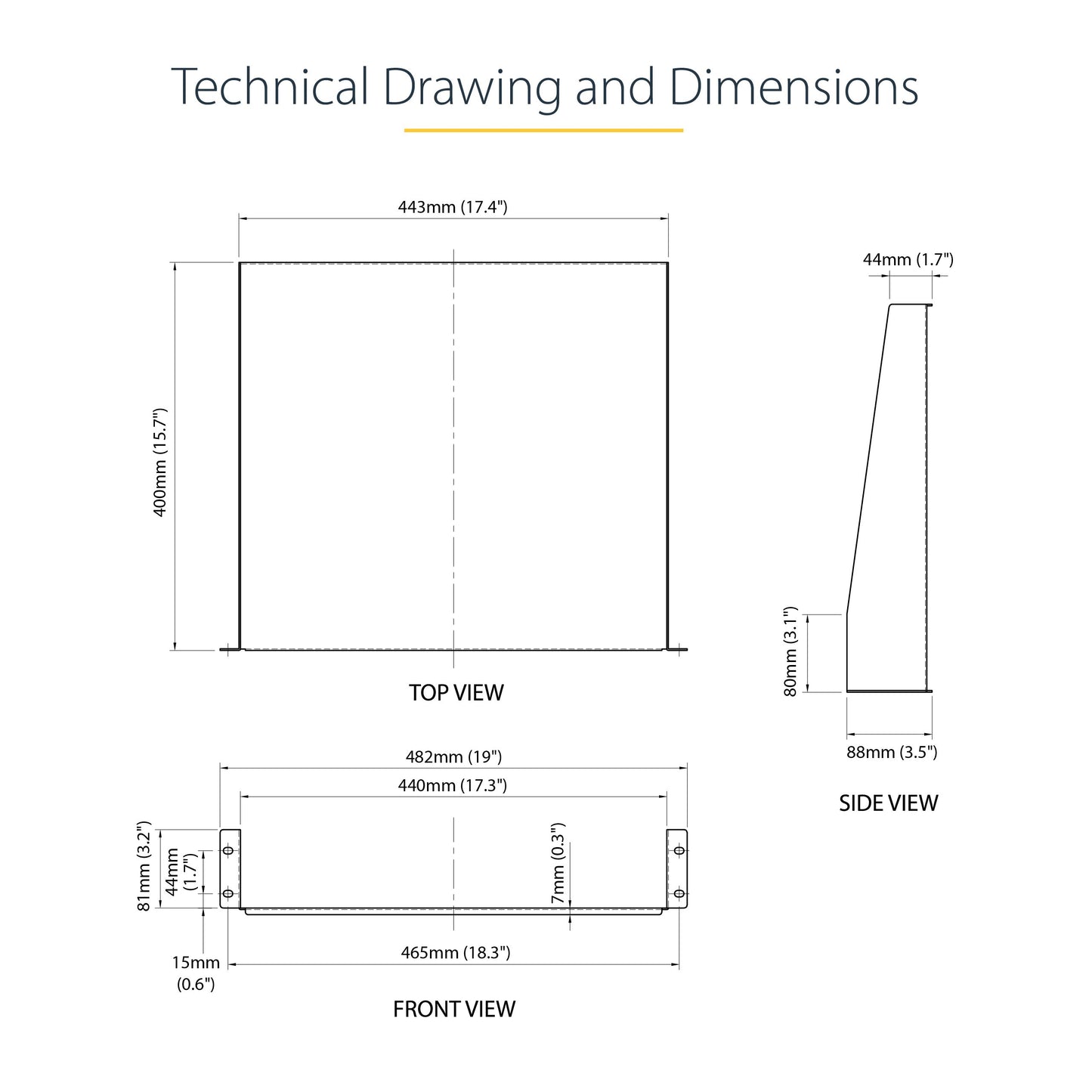 StarTech.com 2U Fixed Server Rack Mount Shelf 16in Deep for 19" Network Rack