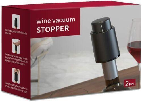 Vacuum Wine Bottle Stopper With Time Recorder Keeps Your Wine Really Fresh 2 Pk