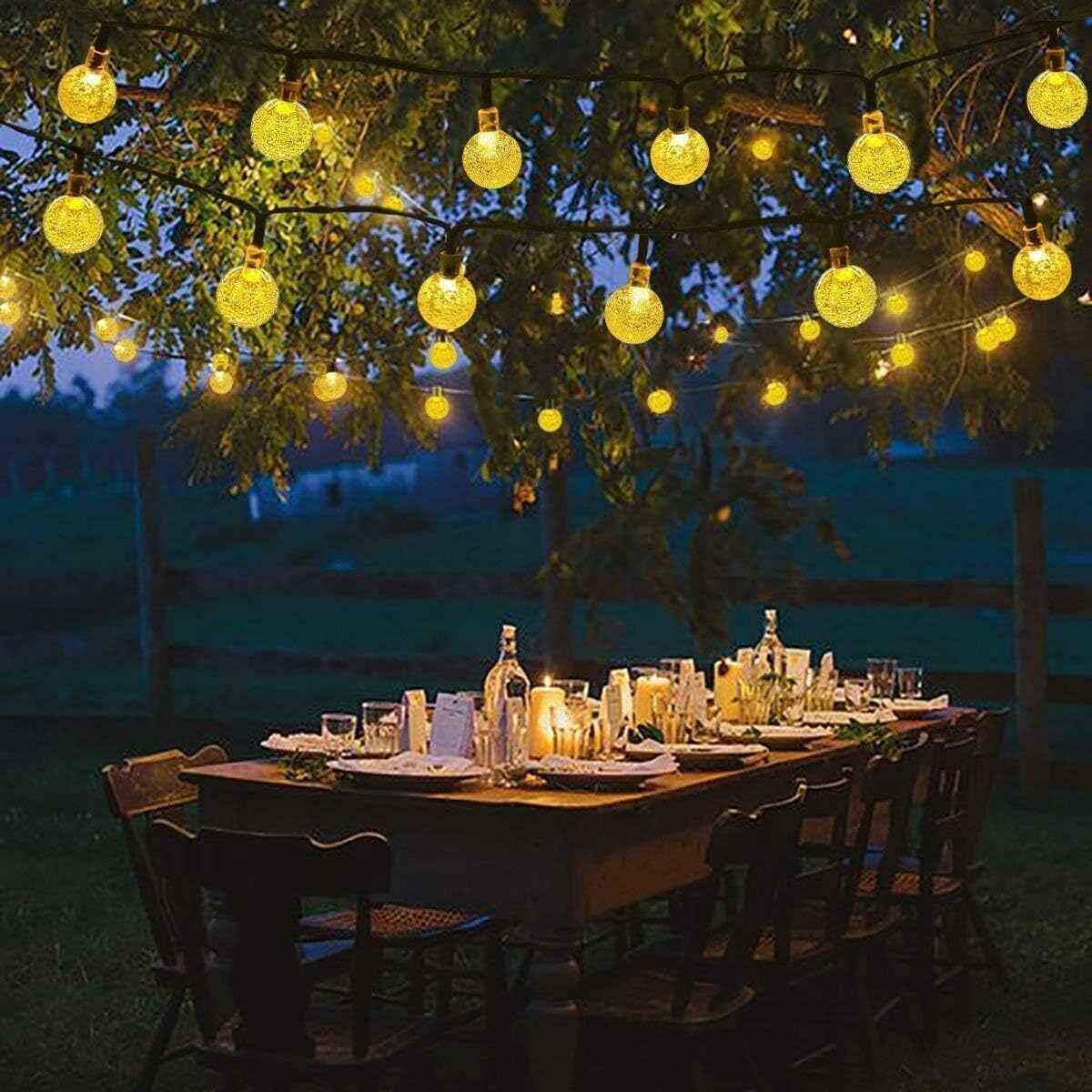 Led Solar Powered Warm White String Lights For Party Wedding Garden 36ft/11m
