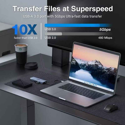 USB-C Laptop Dock 4K HDMI & SD/TF Reader Ultimate Connectivity Solution 6 in 1