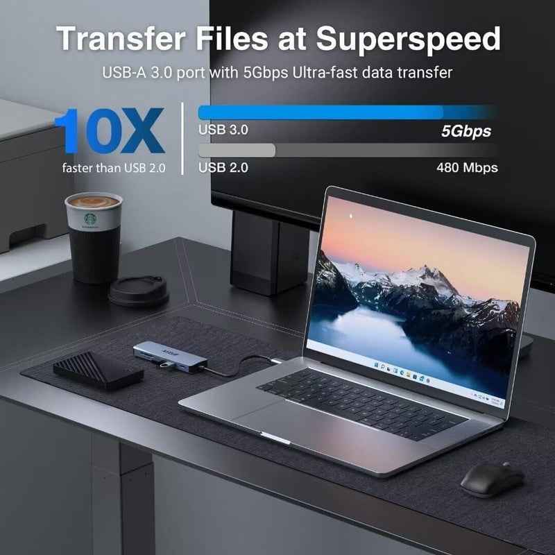 6-in-1 USB-C Laptop Dock 4K HDMI & SD/TF Reader Ultimate Connectivity Solution