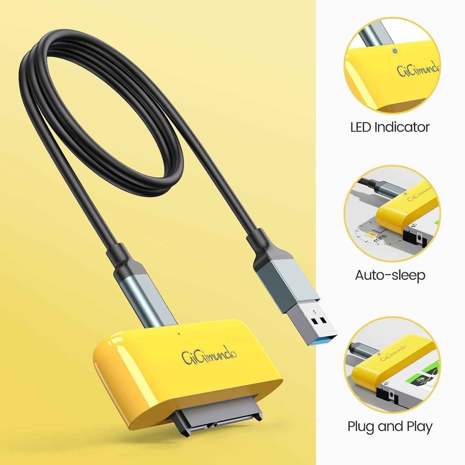 USB 3.0 to SATA Adapter Cable to 2.5 SSD & HDD with UASP Support 0.5M Cableg