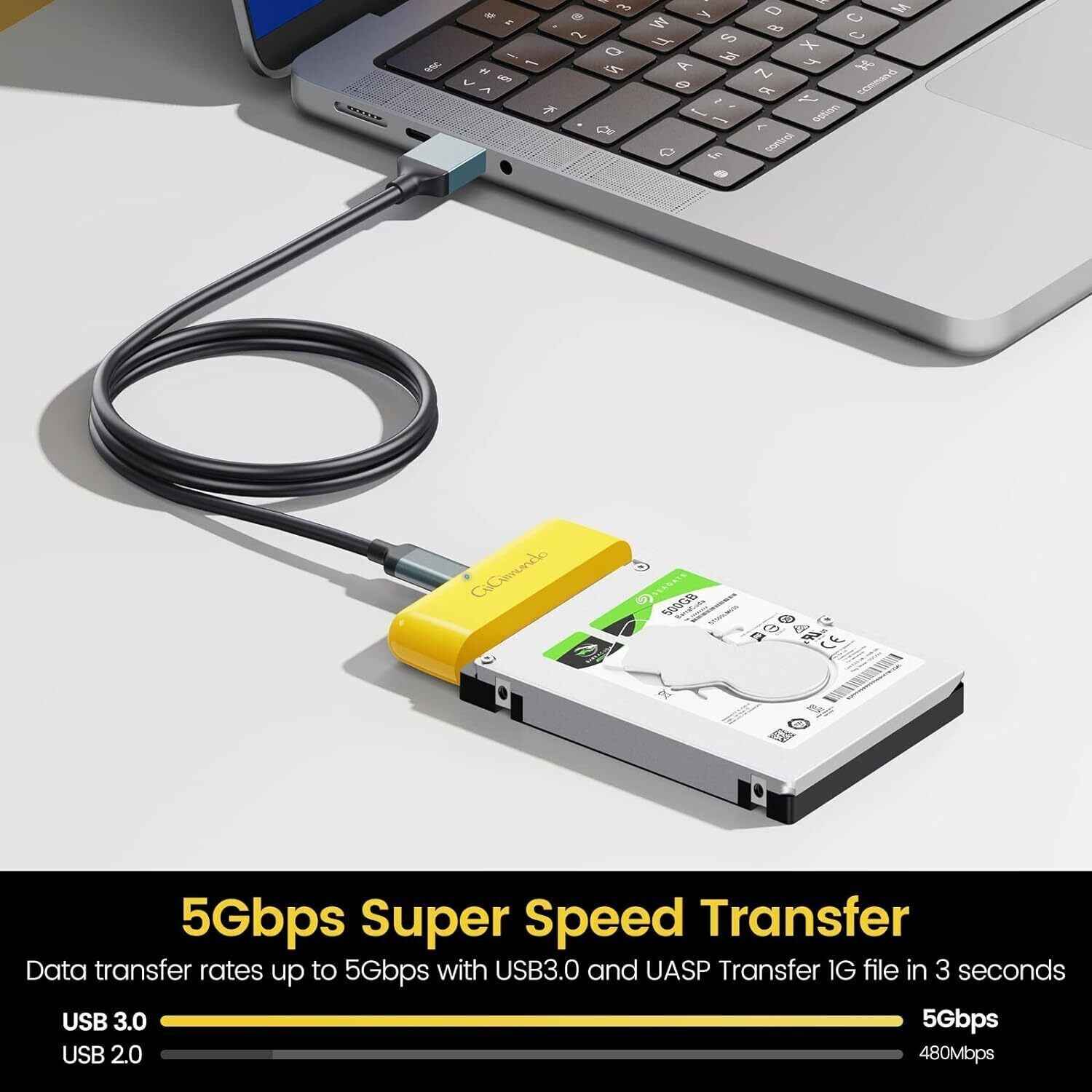 USB 3.0 to SATA Adapter Cable to 2.5 SSD & HDD with UASP Support 0.5M Cableg