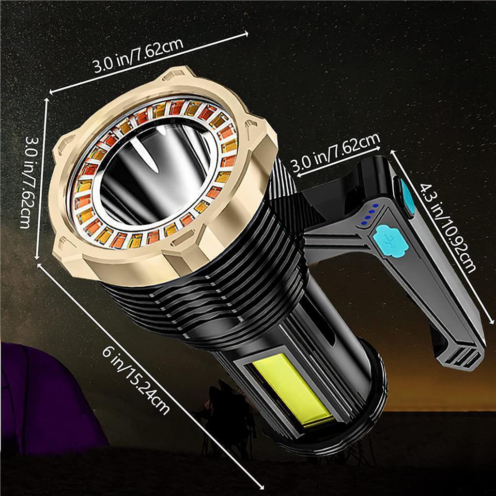 Rechargeable LED Torch, 6000 Lumens Super Bright Flash light with Handle