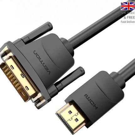 HDMI to DVI Cable Bidirectional DVI-D 24+1 Male to HDMI Male Adapter 5m
