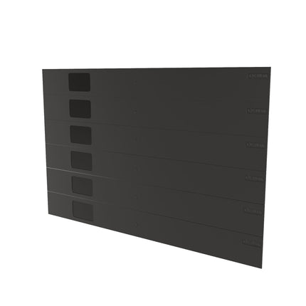 19″ Strip of 6X 1U Blanking Panels Snappable Tool-Free Mounting Black/Grey