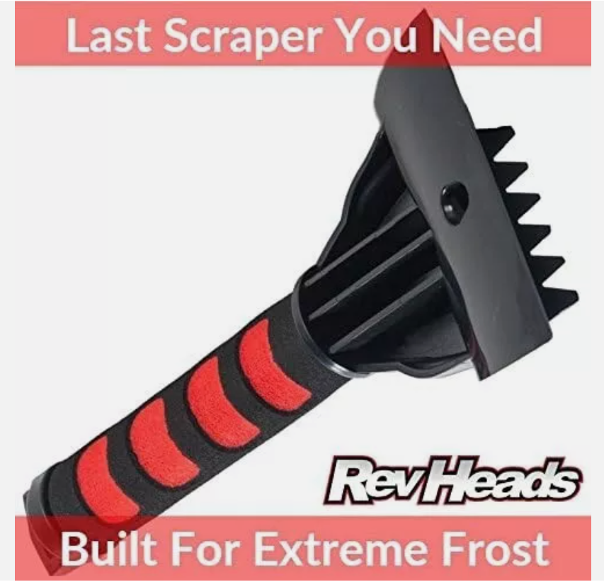 RevHeads Ice Scrapers for Cars and Pick Up Trucks Scrape With Ease - 2 Pack
