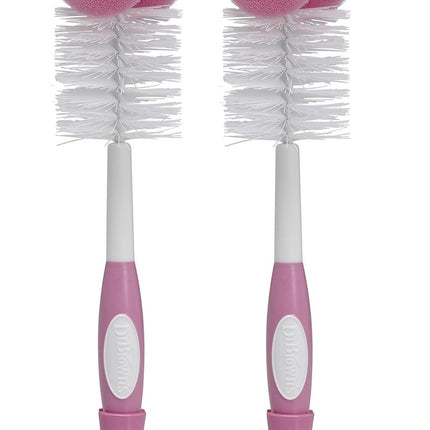 Dr Brown's Baby Bottle Cleaning Brush Pink Bottle Cleaner with Teat Cleaner 2 Pk