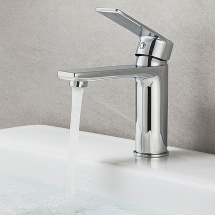 Modern Chrome Basin Mixer Tap – Single Lever Compact Modern Design Brass Core