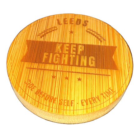 Leeds Football Bamboo Bottle Opener 60mm Magnetic Engraved Gift Man Cave Bar