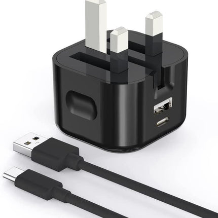 Fast PD Charger Dual USB Charging Adapter For iPhone Samsung Universal UK PLUG