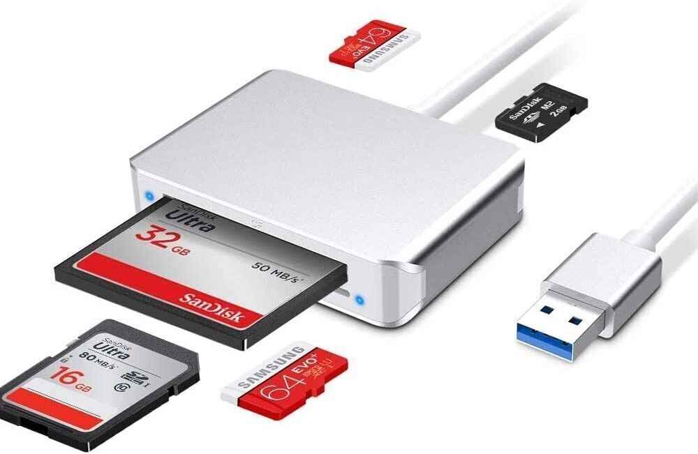 5-in-1 memory Card Adapter Plug and Play Compatible with Mac OS and Windows