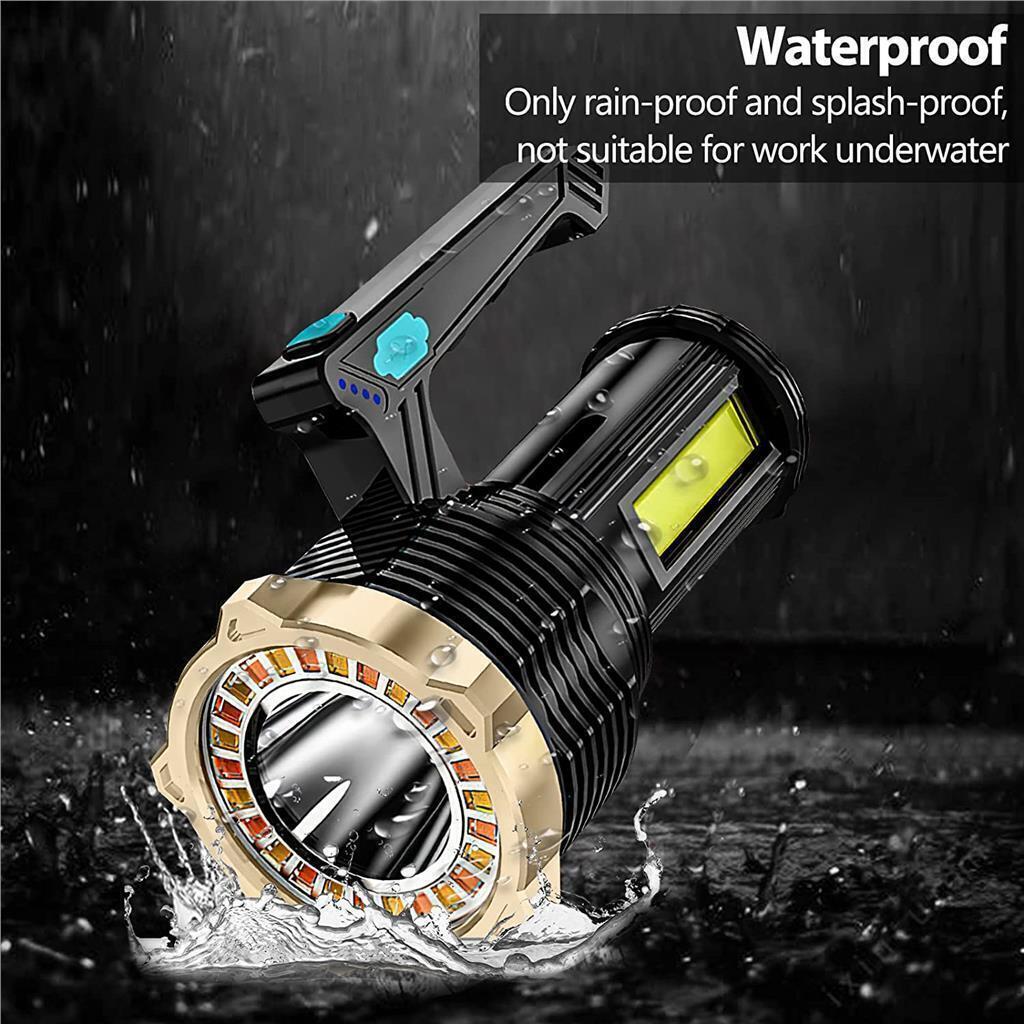 Rechargeable LED Torch, 6000 Lumens Super Bright Flash light with Handle