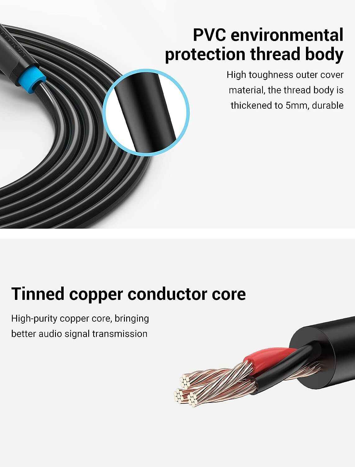 VENTION 6.35mm to 6.35mm Guitar Cable 1/4 inch to 1/4 inch TS Guitar Audio Cable