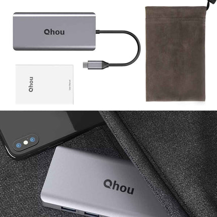 12 in 1 Docking Station USB C Hub Adapter with Dual 4K HDMI Ethernet USB A & C