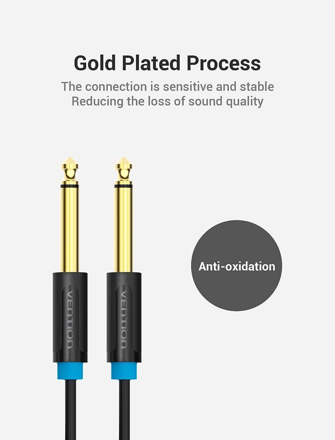 VENTION 6.35mm to 6.35mm Guitar Cable 1/4 inch to 1/4 inch TS Guitar Audio Cable