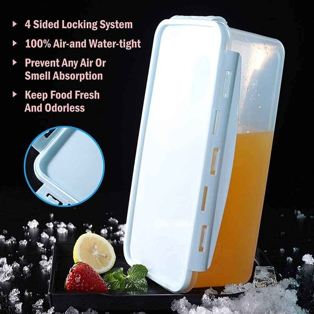 Premium Ice Cube Trays With Air Tight Container and Lid 4 Pack Makes 188 Cubes