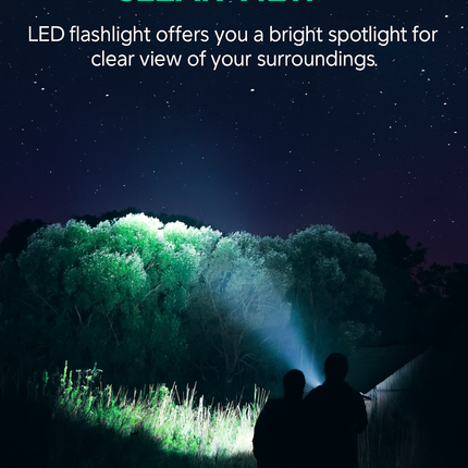 LED Flashlight Mini Super Bright Portable with Clip 5 Modes Camping Hiking