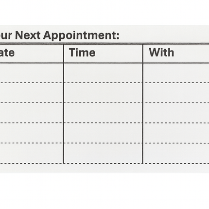 Professional Appointment Reminder Cards Pack of 200 White 300gsm Card Stock