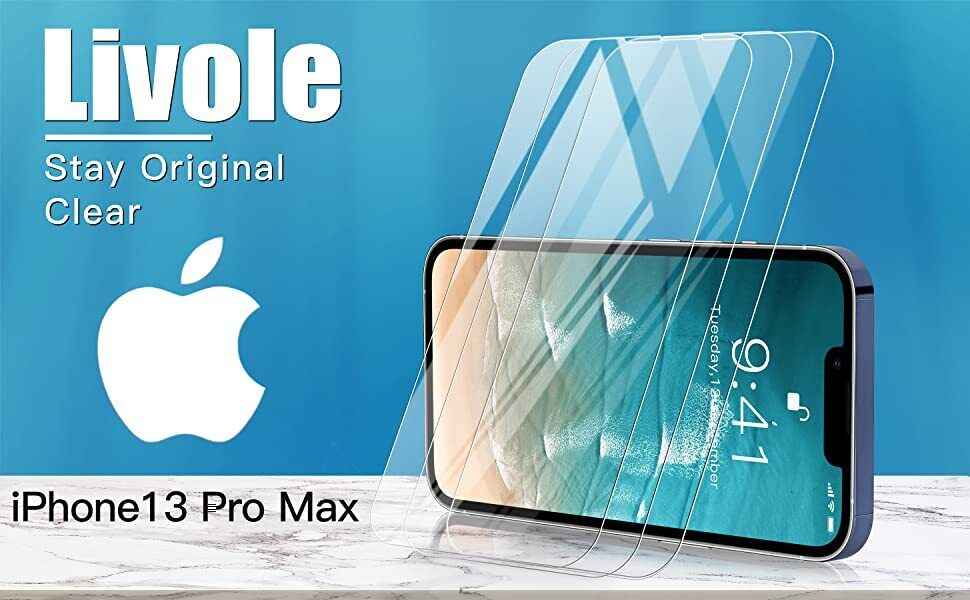 Screen protector for iPhone 14 Plus & iPhone 13/15 Pro Max Tempered Glass 3 pack