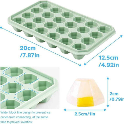 Ice Cube Tray with No Spill Lid Easy Release 48 Cubes Whiskey Cocktail