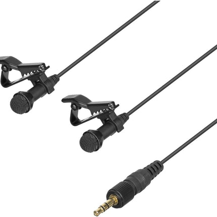 Saramonic DK3A2 | 2-Person Premium Dual Stereo Omnidirectional Lavalier with Locking 3.5mm TRS for Portable Recorders, Mixers, Cameras and Wireless Transmitters