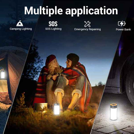 Rechargeable Camping Lights LED 400LM 5 Light Modes also Charges Phones - 2 Pack