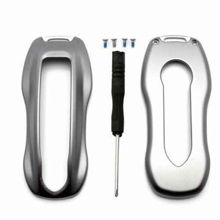 Porsche 911 Carrera 918 Cayenne Coupe Aluminium Car Key Protector - Silver