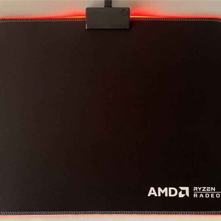 Gaming Mouse Pad AMD Red Led Light-Up Anti Slip 36.5 X 25.5cm for PC and Laptop