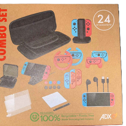 Nintendo Switch 24-In-1 Mega Bundle - Charging Stand Case Wheels & More