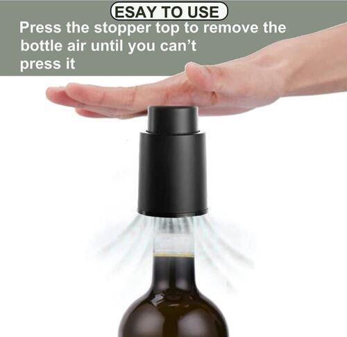 Vacuum Wine Bottle Stopper With Time Recorder Keeps Your Wine Really Fresh 2 Pk