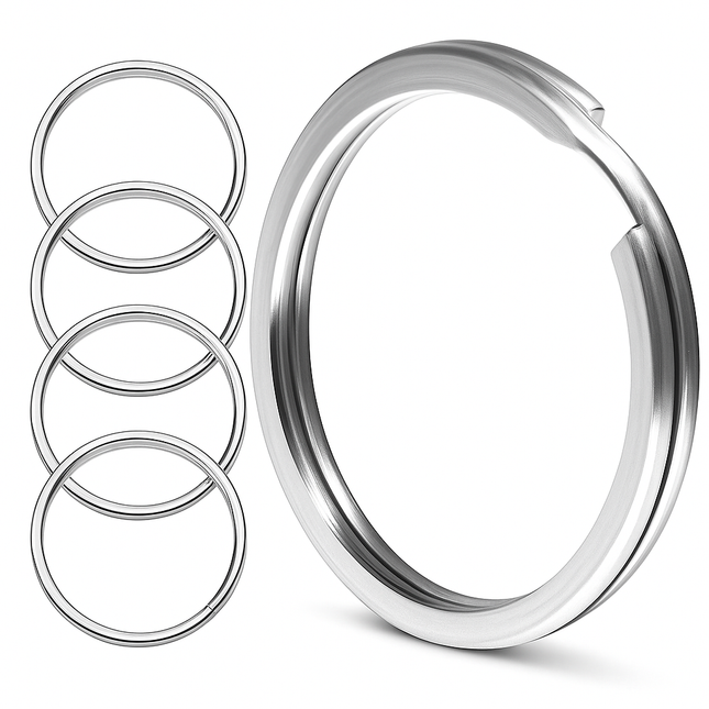 Heavy Duty Metal Split Key Rings – 1 Inch Keychain Ring Holder, Silver Pack of 5