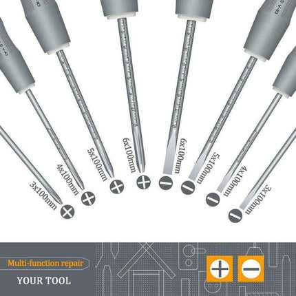 Screwdriver Set for Daily Work, 9 Piece Phillips and slotted screwdriver Durable