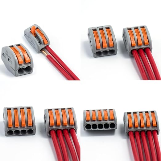 265 pcs Electrical Connectors Wire Block Clamp Terminal Cable 12V 240V Reusable