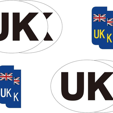 8 Pcs UK Car Decals Europe 4Pcs UK Magnetic Car Sticker 4Pcs UK No Plate Decal