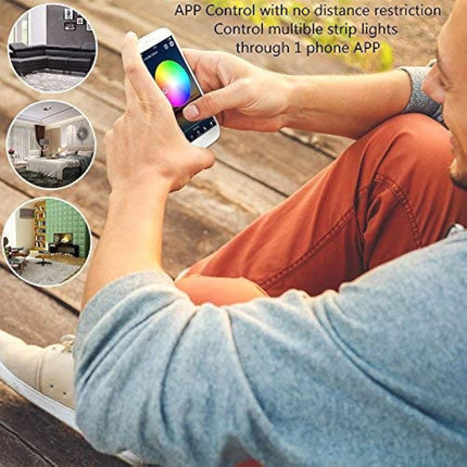 5M Smart RGB LED Strip Lights 5050 Waterproof WiFi App Control, Alexa Compatible