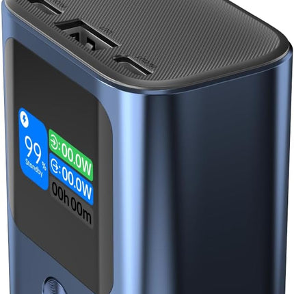 WYEFLUX High Speed Charging Mini Power Bank With LED Display 10K mAh - Dark Blue