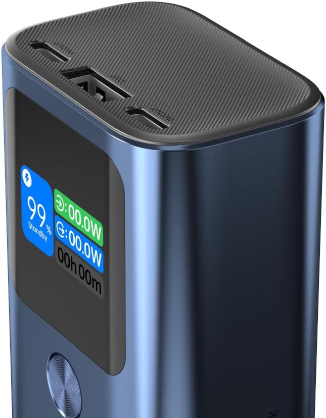 WYEFLUX High Speed Charging Mini Power Bank With LED Display 10K mAh - Dark Blue