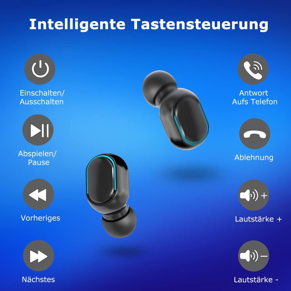Bluetooth Earbuds Wireless In-Ear Headphones Bluetooth with Mic LED Display IP7