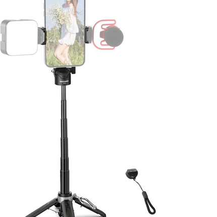 Selfie Stick Telescopic Mini Tripod Portable Phone Stand Rechargeable BT Remote