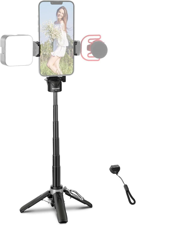 Selfie Stick Telescopic Mini Tripod Portable Phone Stand Rechargeable BT Remote