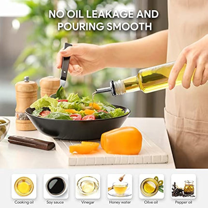 Drink Pourers Stainless Steel with Stoppers for Oils, Whiskey, Cocktails 12 Pack