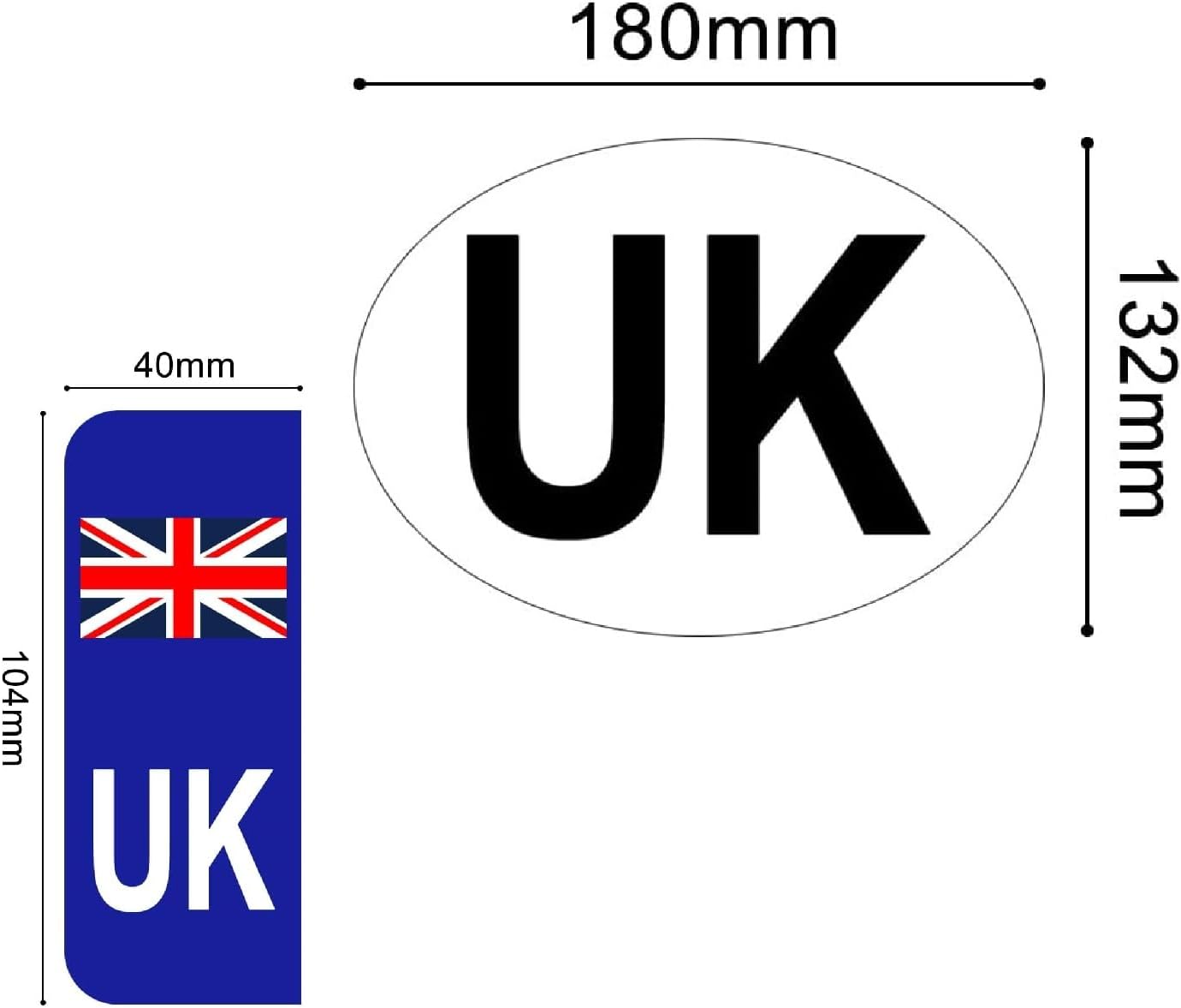 8 Pcs UK Car Decals Europe 4Pcs UK Magnetic Car Sticker 4Pcs UK No Plate Decal
